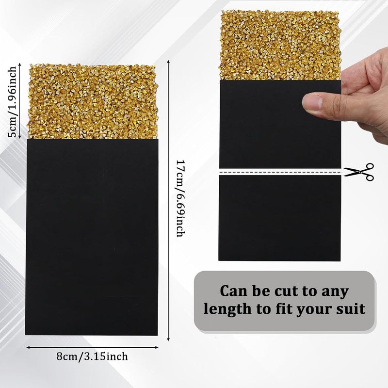 LJBFNN Store Rhinestone Mens Pocket Square on Card Prefolded Pocket Squares for Men Suit Handkerchiefs for Festival Stage Party - Image 3
